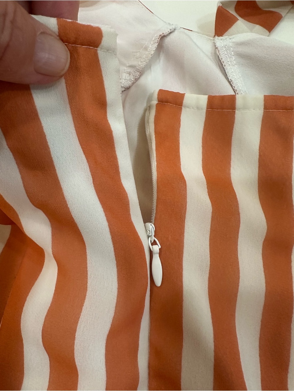 ASOS Striped Maxi Dress Orange/White Size 4 Fluted Hem - Picture 12 of 17
